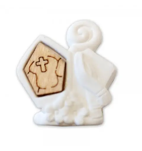 6 Gessetti cresima con legno A2662 4 cm