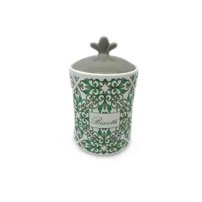 biscottiera maiolica verde 82111