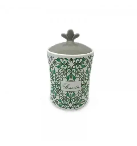 biscottiera maiolica verde 82111