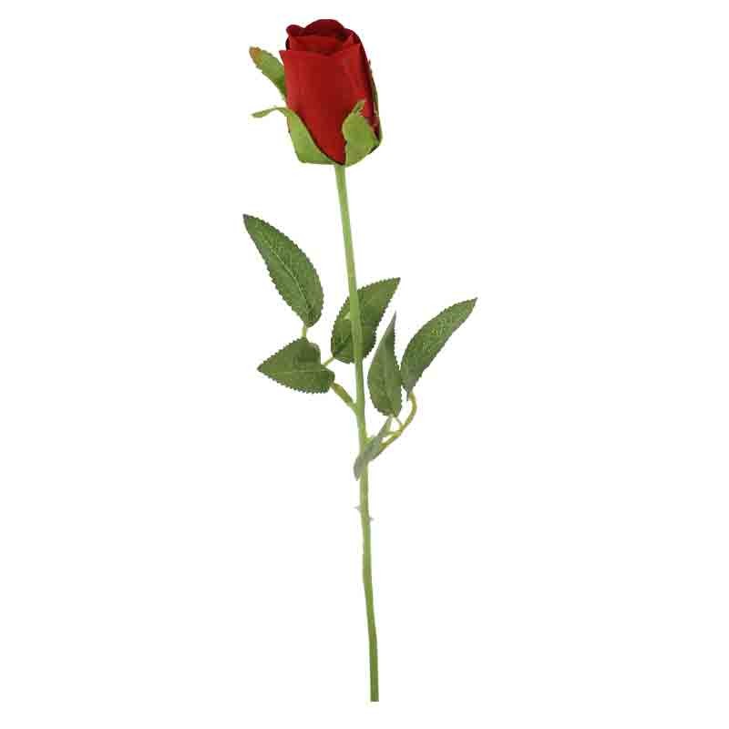 rosa rossa in velluto con stelo 55 cm 68683