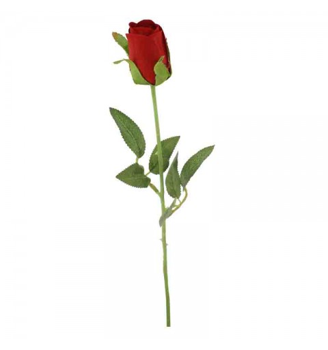 rosa rossa in velluto con stelo 55 cm 68683