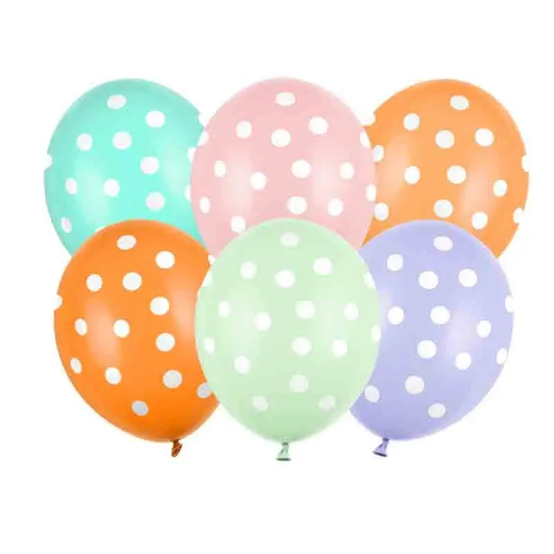 6 Palloncini 30 cm Pois mix di colori SB14P-318-000-6