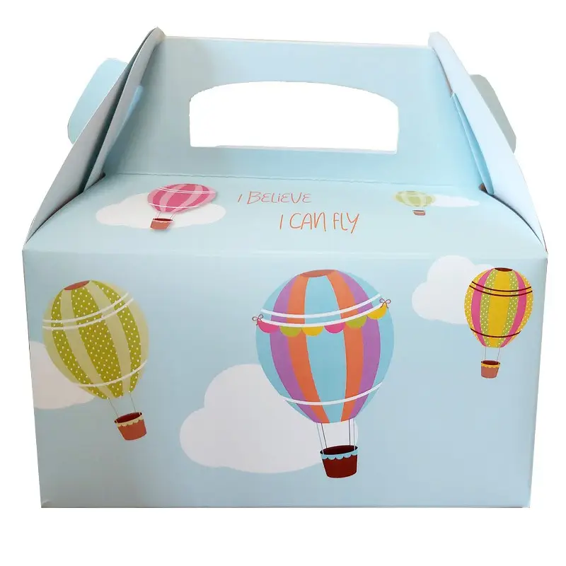Box Contenitore Caramelle e Pop Corn tema mongolfiera multicolor