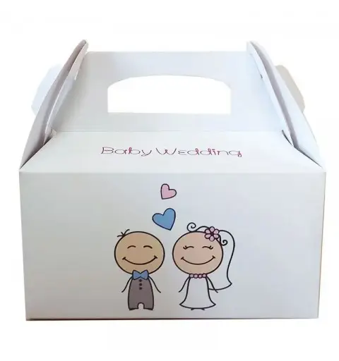 20 Box Contenitore Caramelle e Pop Corn tema baby wedding