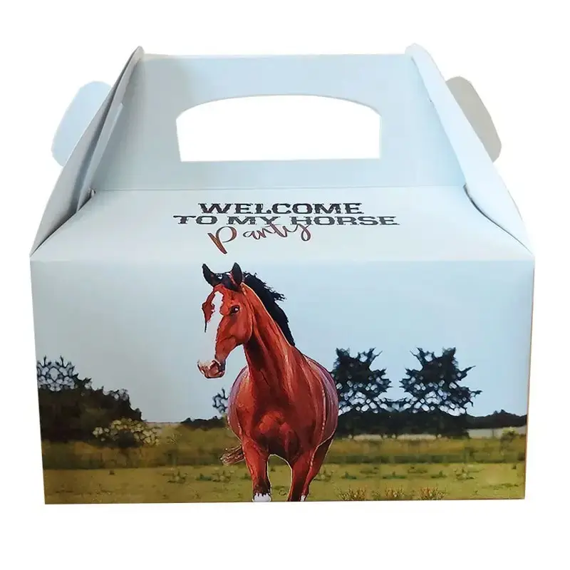20 Box Contenitore Caramelle e Pop Corn tema cavalli