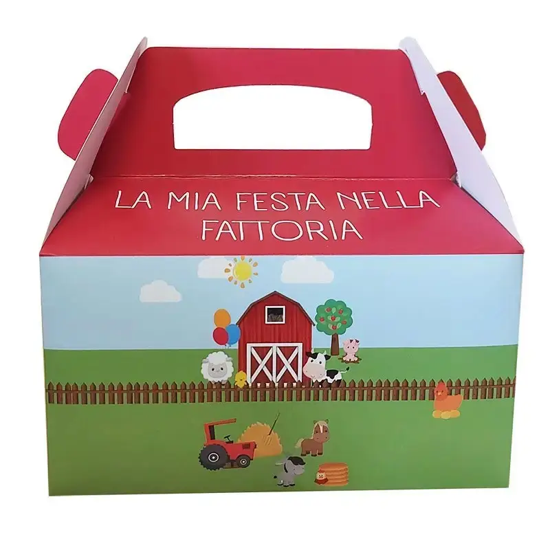 20 Box Contenitore Caramelle e Pop Corn tema fattoria