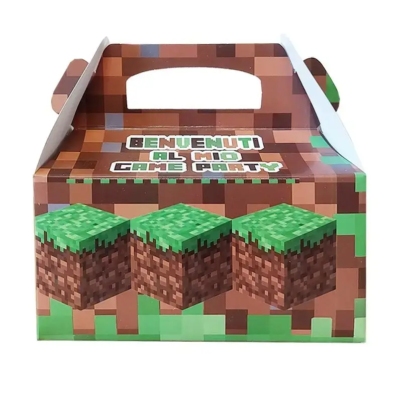 20 Box Contenitore Caramelle e Pop Corn tema minecraft