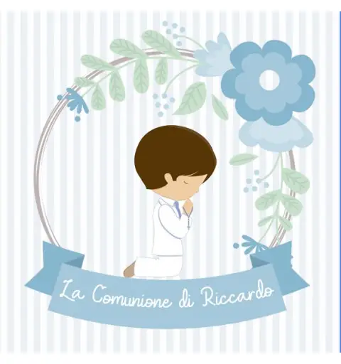 48 ADESIVI PRIMA COMUNIONE BAMBINO PERSONALIZZABILI