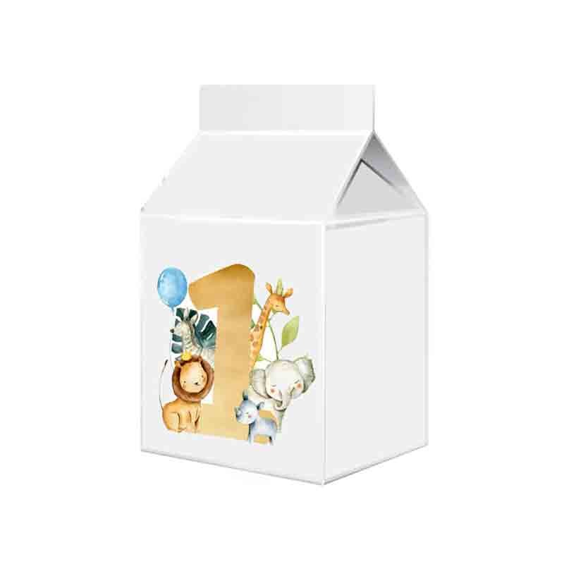 Scatolina in cartoncino milk 1 anno animaletti 5,5 cm  x 6 cm