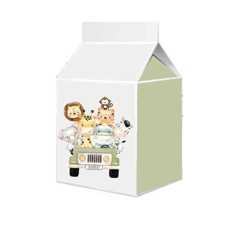 Scatolina in cartoncino milk animali della giungla in auto 5,5 cm  x 6 m