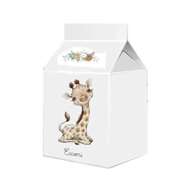 Scatolina in cartoncino milk eccomi giraffa 5,5 cm  x 6 m