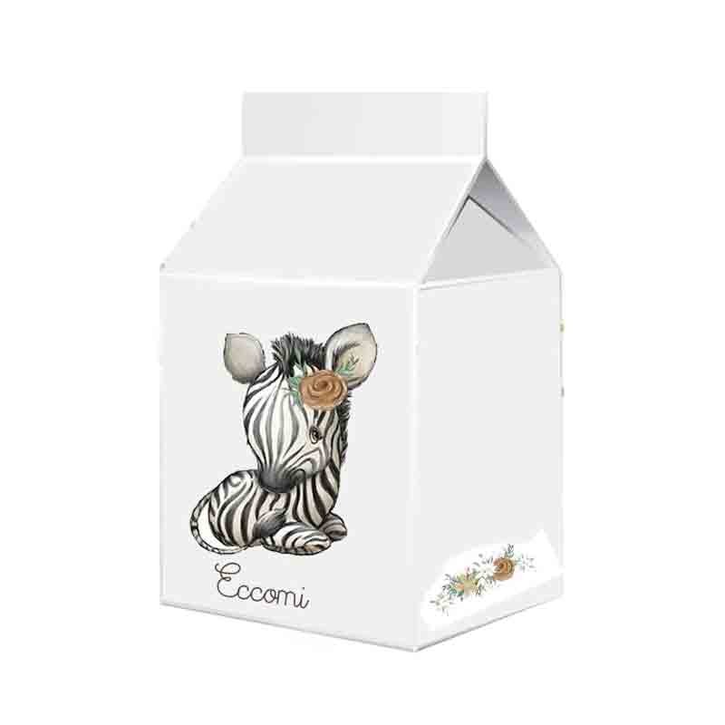 Scatolina in cartoncino milk eccomi zebra 5,5 cm  x 6 m