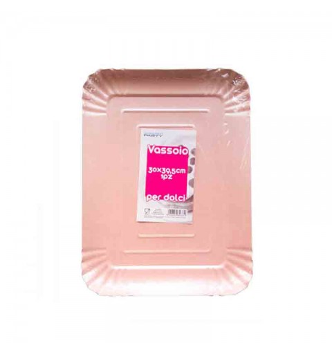 1 vassoio rettangolare rosa 30 x 39,5 cm 6332