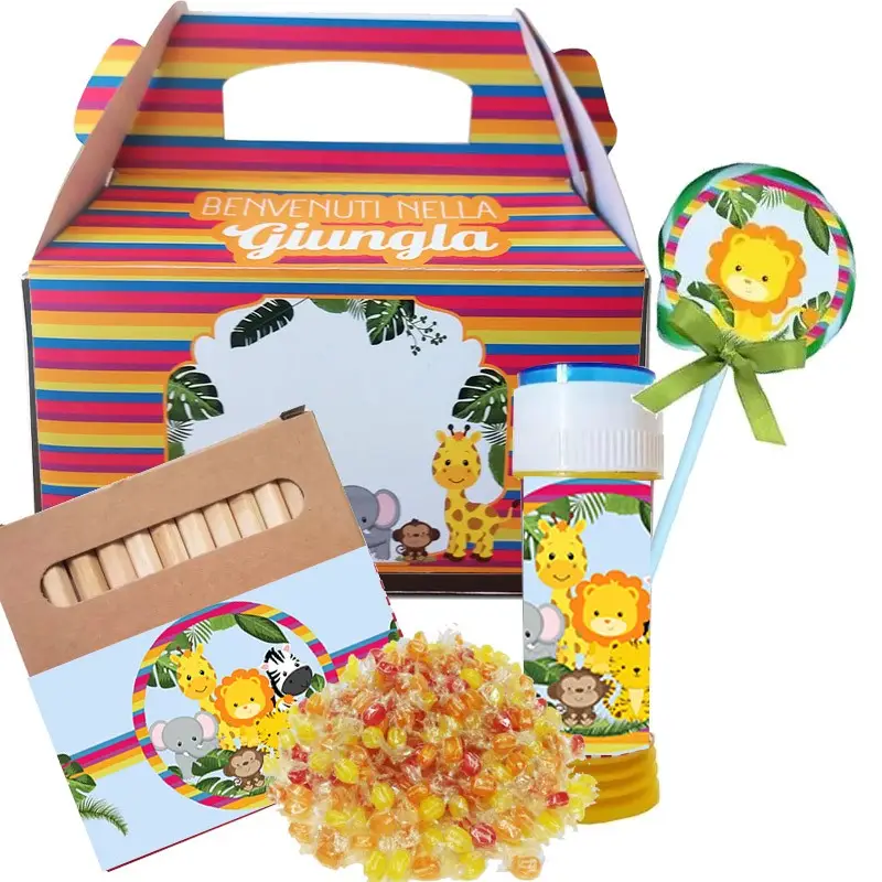 Box scatola animali della giungla con gadget - 6 pz