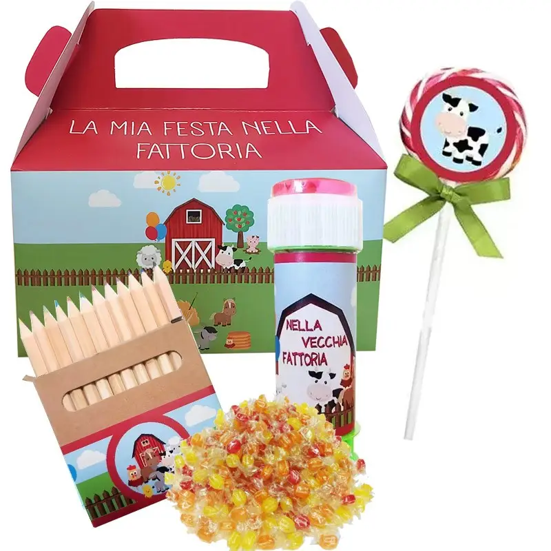 Box scatola fattoria con gadget - 6 pz