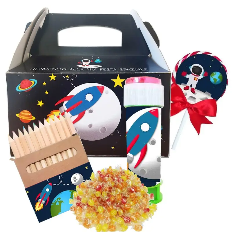 Box scatola Space party con gadget - 6 pz