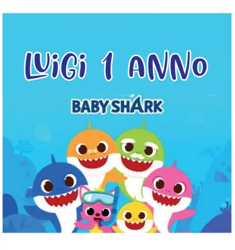 48 ADESIVI BABY SHARK PERSONALIZZABILI