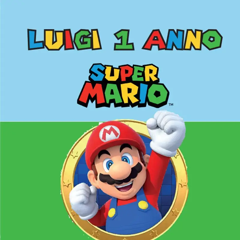 48 ADESIVI SUPER MARIO BROS PERSONALIZZABILI
