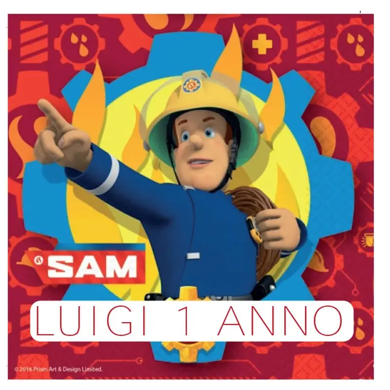 48 ADESIVI SAM IL POMPIERE PERSONALIZZABILI