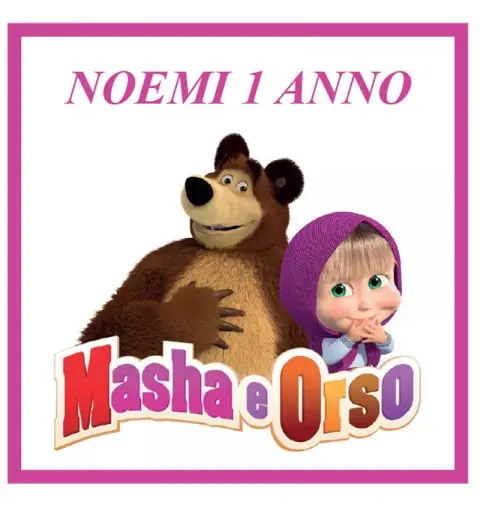 48 ADESIVI MASHA E ORSO PERSONALIZZABILI