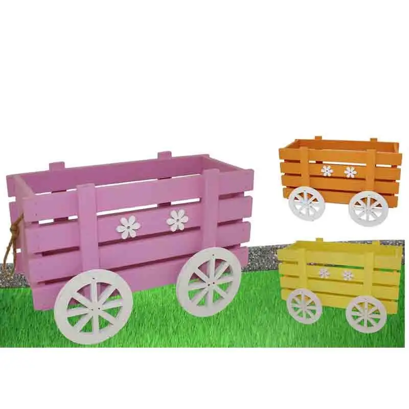 carretto in legno colori ass. e casuali 15 x 20 x 30 cm 68003