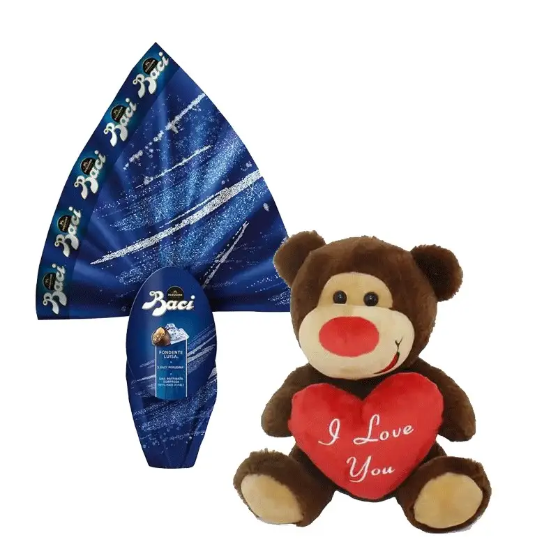 Uovo di Pasqua Baci Perugina con peluche I love you