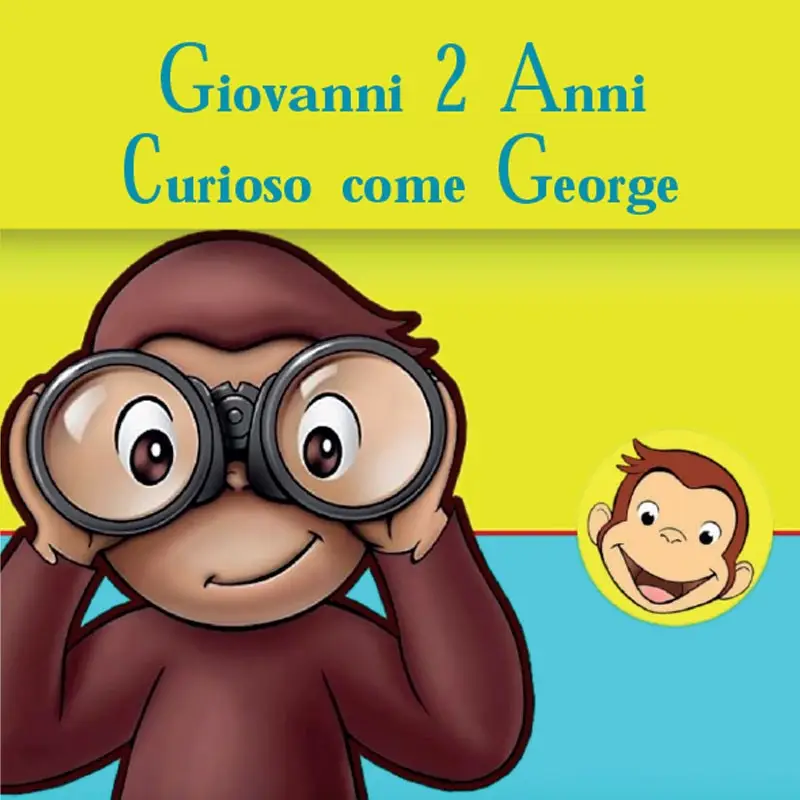 48 ADESIVI CURIOSO COME GEORGE PERSONALIZZABILI