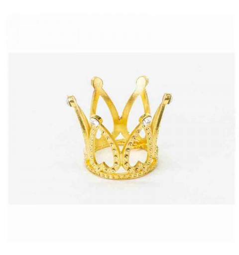 decorazione corona in metallo con strass L54230