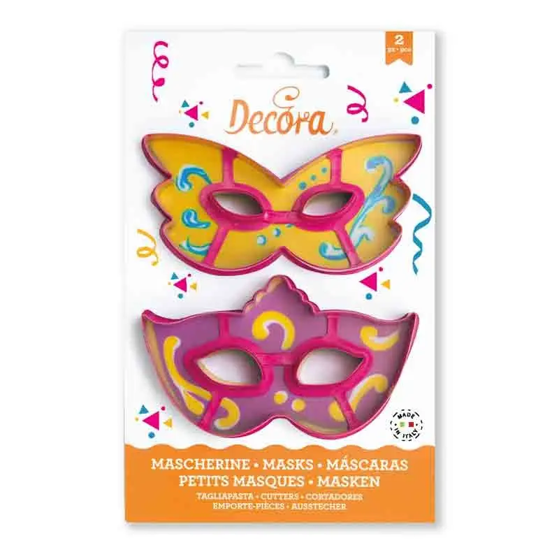 Set 2 Tagliapasta in plastica 11 x 6 x 2,2 h cm mascherine carnevale 0255107