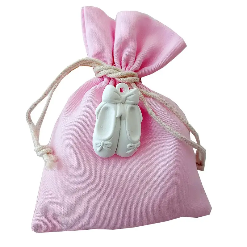 12 bomboniere ballerina con sacchetti rosa e gessetti