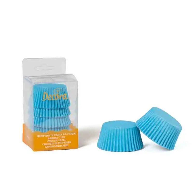 75 Pirottini muffin tinta unita azzurri ø 50 x 32 h mm 0339675