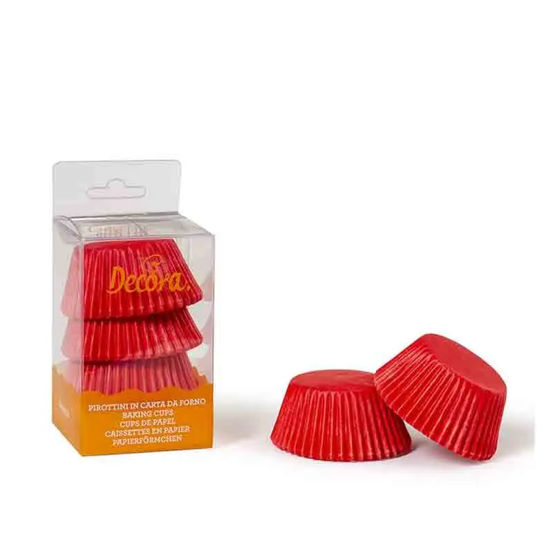 75 Pirottini muffin tinta unita rossi ø 50 x 32 h mm 0339635