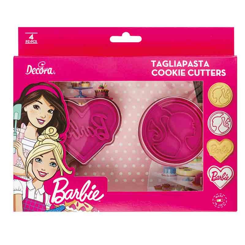 Set 2 Tagliapasta Con Imprimi-Decori Barbie Cerchio: ? 6,5 x h 2,2 cm – Cuore 7 x 6,5 x h 2,2 cm 0403000