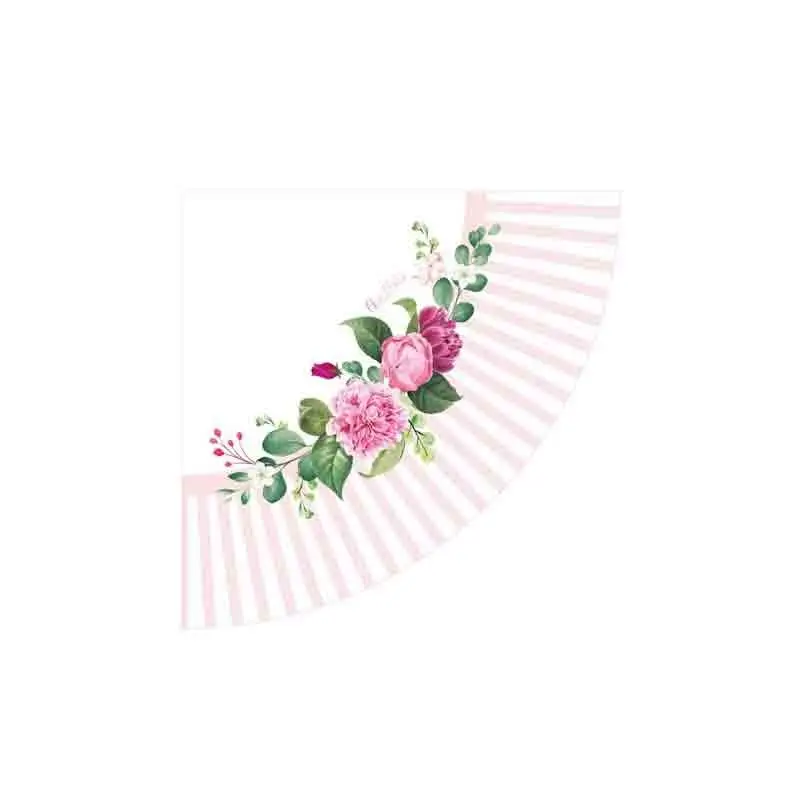 16 tovaglioli con smerlo tondo Floral pink 33 x 33 cm 64194