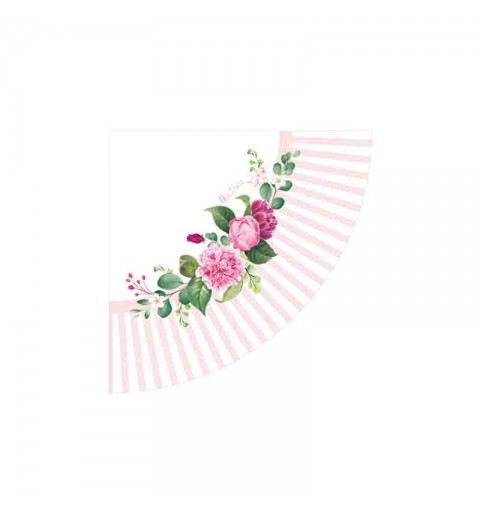 16 tovaglioli con smerlo tondo Floral pink 33 x 33 cm 64194