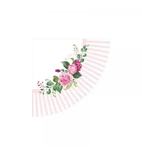 16 tovaglioli con smerlo tondo Floral pink 33 x 33 cm 64194