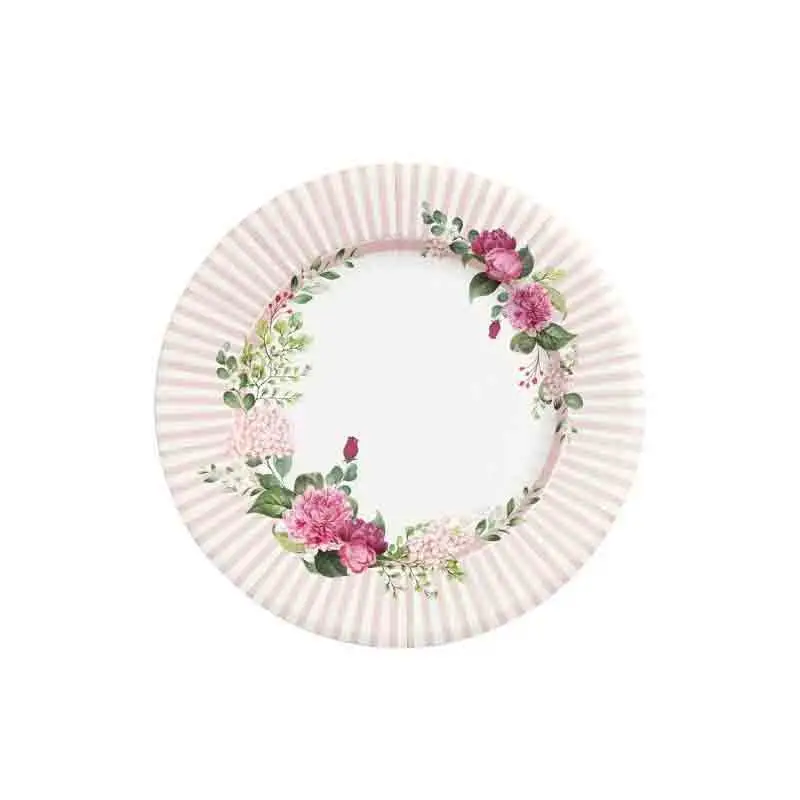 8 Piatti dessert Floral pink 21 cm 64192
