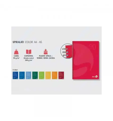 quaderno spiralato 60ff. 90gr. 1R monocolore 01670322