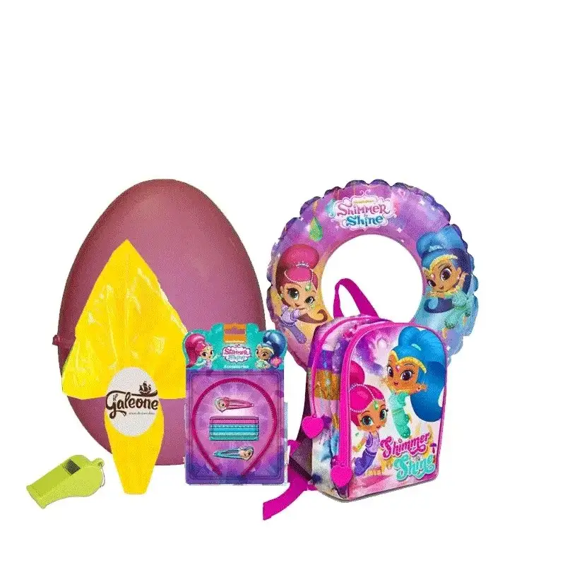 Uovo di Pasqua Shimmer & Shine apribile con zainetto asilo e cioccolato