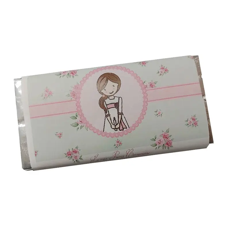 Tavoletta di cioccolato Prima Comunione bimba floral - 1 pz
