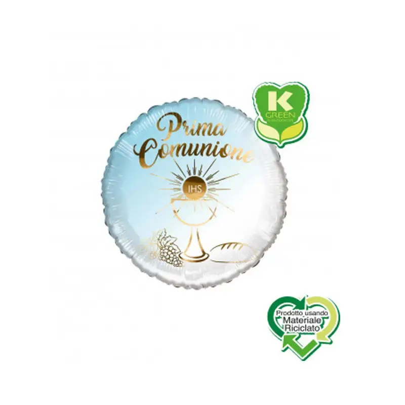 Palloncino foi lPrima Comunione Celeste Tondo K-Green 18 1pz 6580097-01