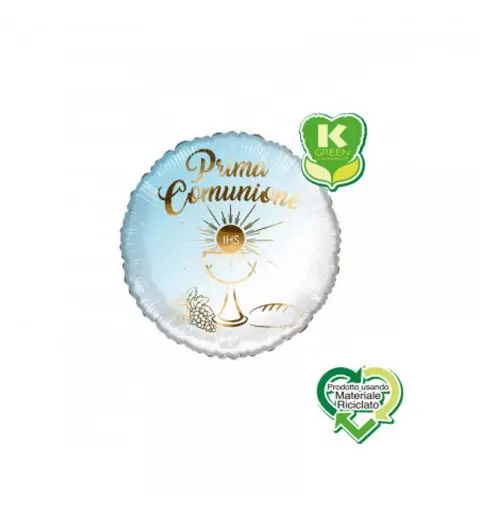 Palloncino foi lPrima Comunione Celeste Tondo K-Green 18 1pz 6580097-01