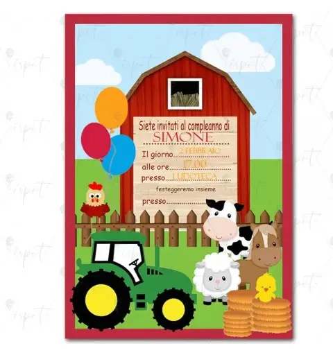 Inviti fattoria personalizzabili – 20 pz