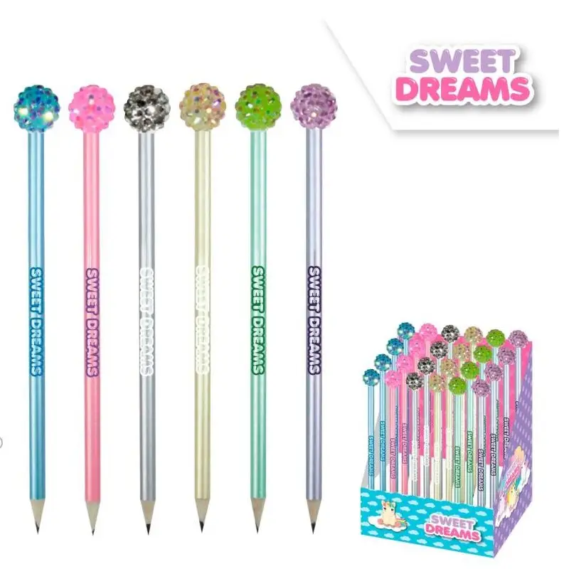Matite Sweet Dreams con pallina Brillantinata ( Diamond Ball) 6pz assortiti- KL10864