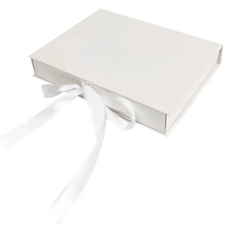 1 scatolina porta confetti bianca a forma di libro con nastri 19 x 14 x 3 cm - 2152
