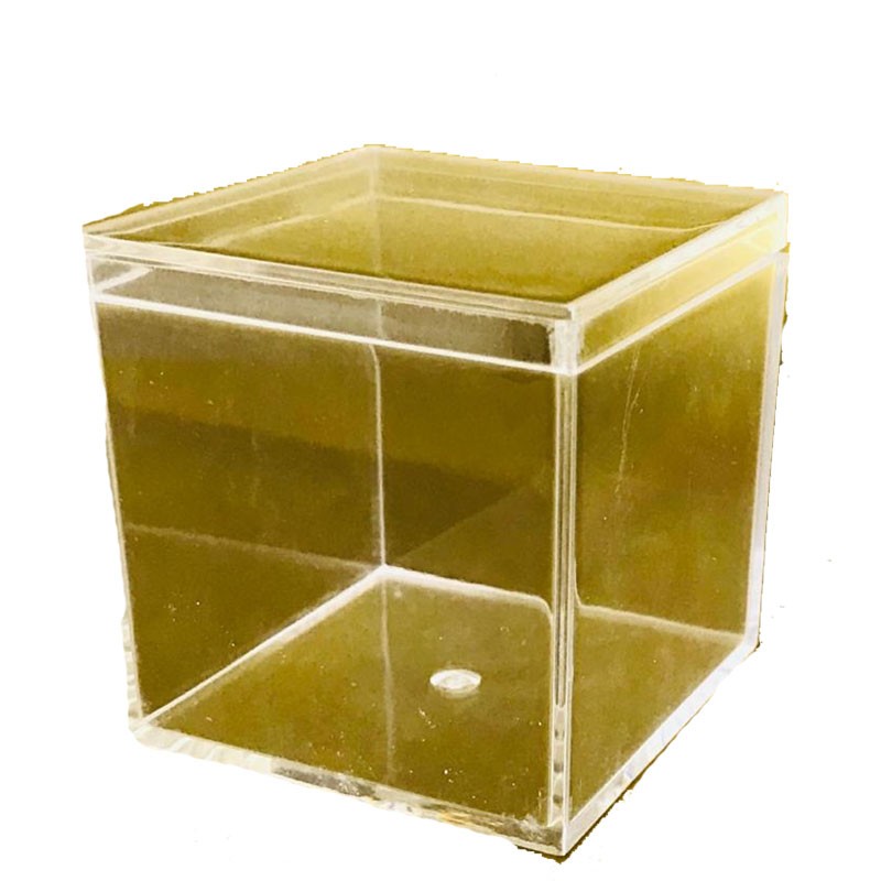1 scatolina porta confetti quadrata plexiglass trasparente - 65 x 65 x 65 mm - 2058