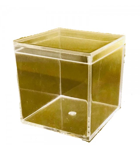 1 scatolina porta confetti quadrata plexiglass trasparente - 65 x 65 x 65 mm - 2058