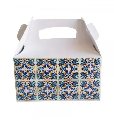 Box Contenitore Caramelle e Pop Corn tema Maioliche