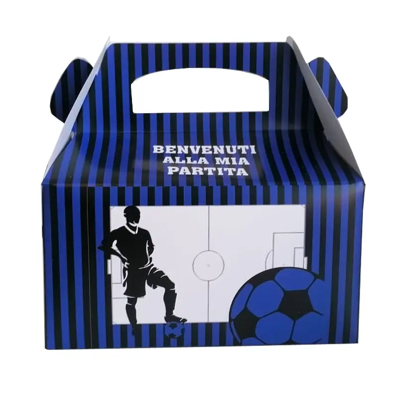 Box Contenitore Caramelle e Pop Corn tema Squadra Nero Azzurra