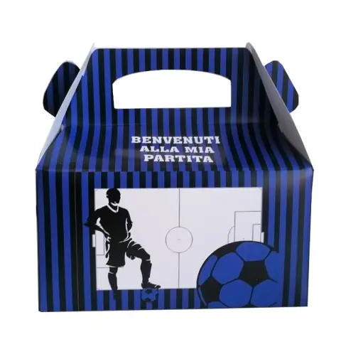 Box Contenitore Caramelle e Pop Corn tema Squadra Nero Azzurra